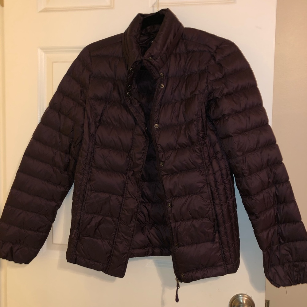 Maroon puffer jacket